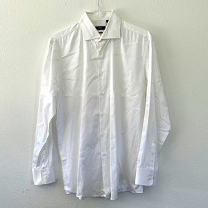Hugo Boss Sharp Fit Textured White Dress Shirt 17 34/35